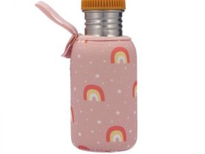 BOTELLA ACERO CON FUNDA ARCOIRIS ROSA 500ML 
