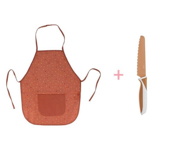 PACK DELANTAL INFANTIL DOTS BROWN   CUCHILLOS CARA