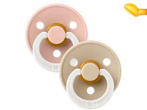 2 Chupetes Nocturnos BIBS Colour Anatómica Blush