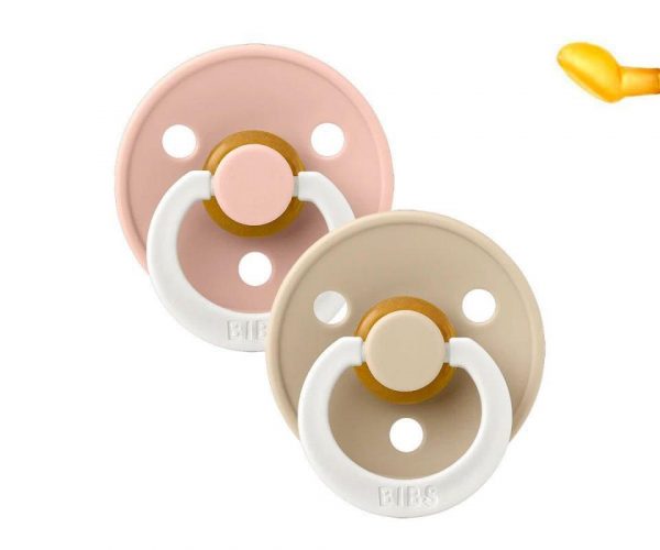 2 Chupetes Nocturnos BIBS Colour Anatómica Blush