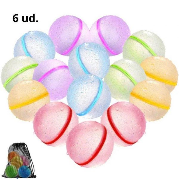 GLOBOS DE AGUA GLITTER BRILLANTES  6 ud  bolsa de
