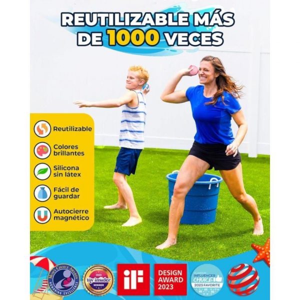 GLOBOS DE AGUA SOLID OPACOS  6 ud  bolsa de malla