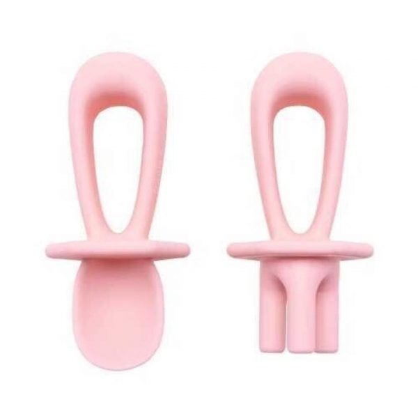 CUBIERTOS DE ENTRENAMIENTO SILICONA ROSA