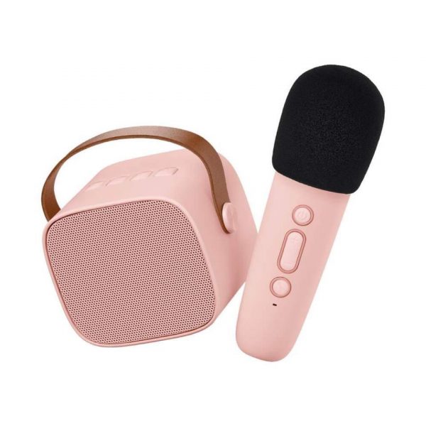 KARAOKE-ALTAVOZ BLUETOOTH CON MICROFONO ROSA