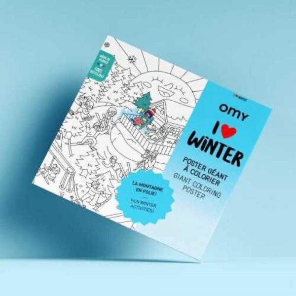 POSTER XL OMY I LOVE WINTER PARA COLOREAR 100x70cm