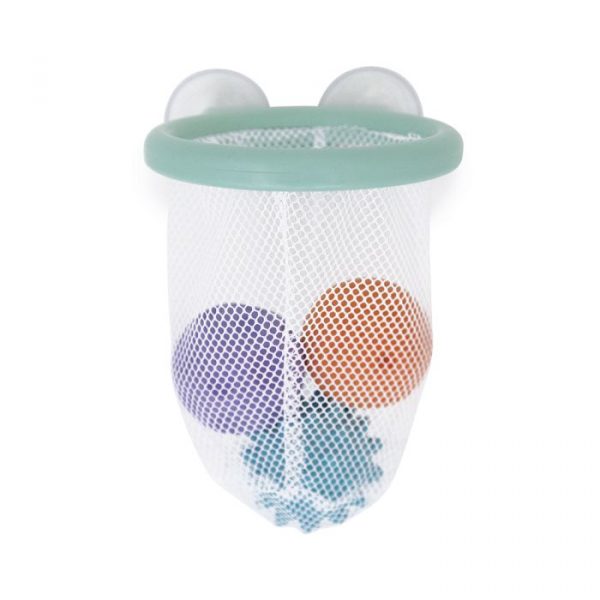 CANASTA CON PELOTAS SENSORIALES PARA EL BAÑO