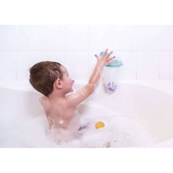 CANASTA CON PELOTAS SENSORIALES PARA EL BAÑO