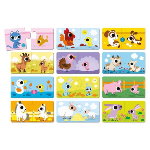 PUZLES PADRES Y BEBES ANIMALES