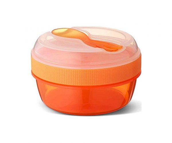 CAJA ALMUERZO CON TAPA REFRIGERANTE N´ICE NARANJA