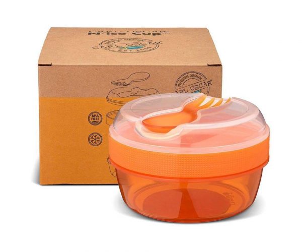 CAJA ALMUERZO CON TAPA REFRIGERANTE N´ICE NARANJA