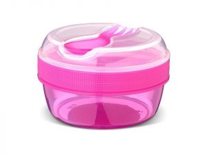 CAJA DE ALMUERZO CON TAPA REFRIGERANTE N´ICE ROSA
