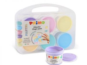 6 BOTES DE PINTURA PARA DEDOS COLORES PASTEL
