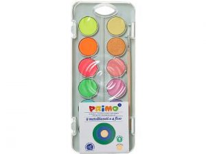 ACUARELAS 8 COLORES METAL 4 COLORES FLUO 