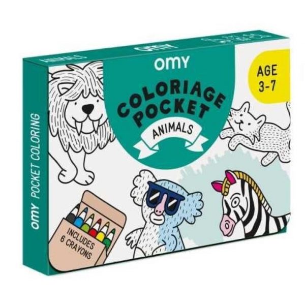 POCKET OMY ANIMALS PARA COLOREAR   6 LAPICES COLOR