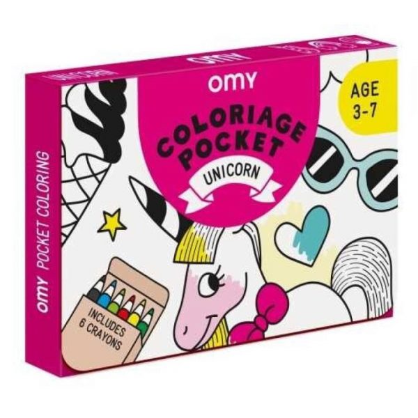 POCKET OMY UNICORNIO PARA COLOREAR   6 LAPICES COL