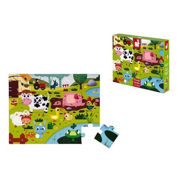 PUZLE TÁCTIL  LOS ANIMALES DE LA GRANJA  20 PZAS