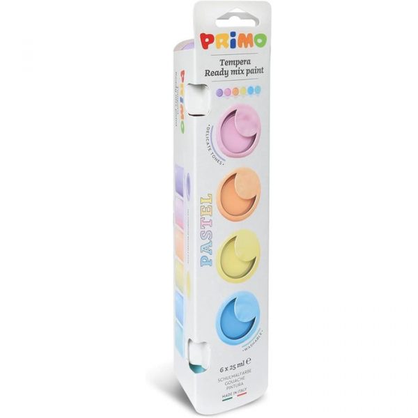 TEMPERA EN BOTE 6 COLORES PASTEL  DE 25ML