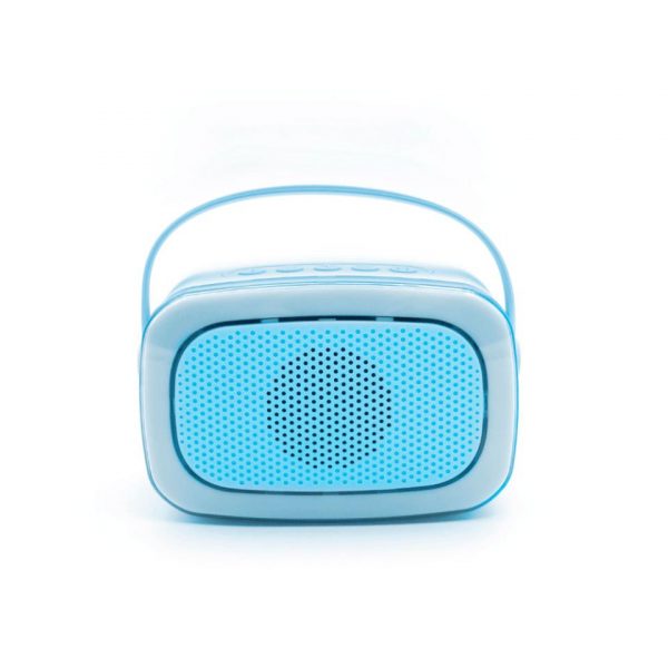 KARAOKE CON LUZ Y 2 MICROFONOS-AZUL