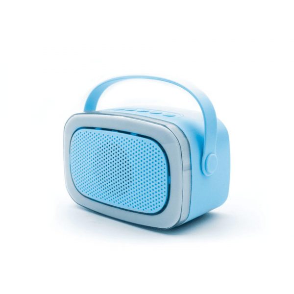 KARAOKE CON LUZ Y 2 MICROFONOS-AZUL