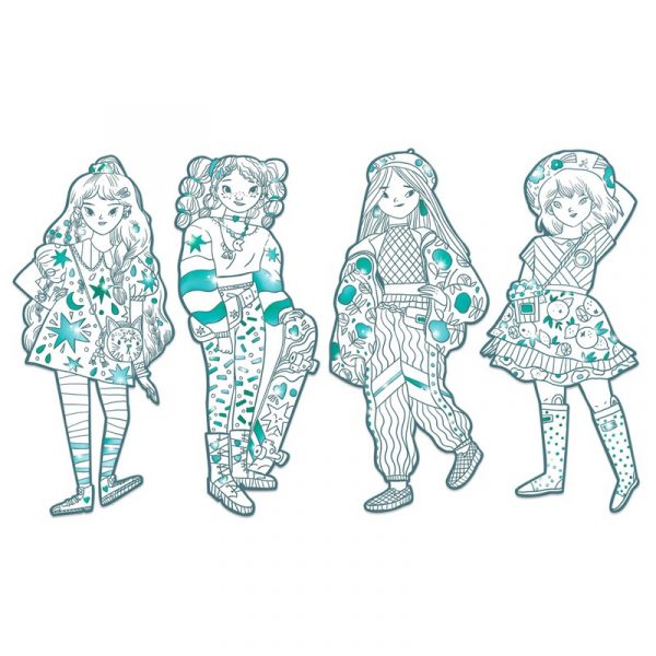 FIGURAS PARA COLOREAR ANGELE Y SUS AMIGAS