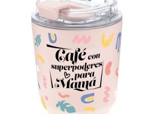 VASO TERMICO 280ML-PINK CAFE CON SUPERPODERES PARA