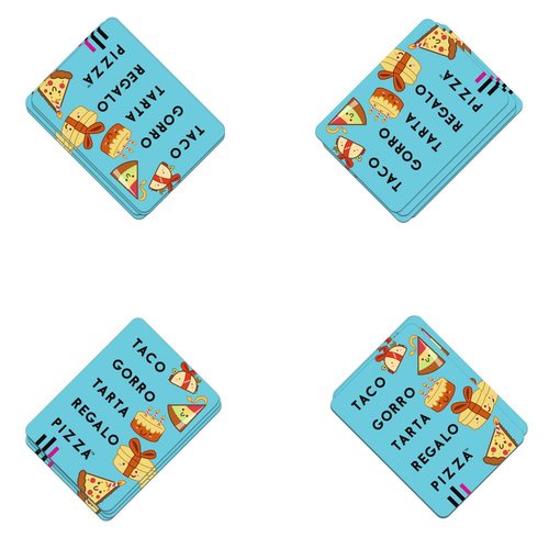 JUEGO DE CARTAS TACO,GORRO,TARTA,REGALO,PIZZA - Imagen 6