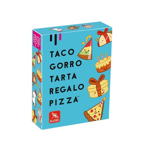 JUEGO DE CARTAS TACO,GORRO,TARTA,REGALO,PIZZA