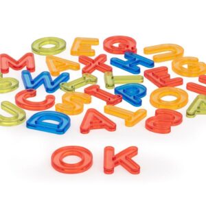 Topiludo Bote 52 letras mayúsculas traslúcidas