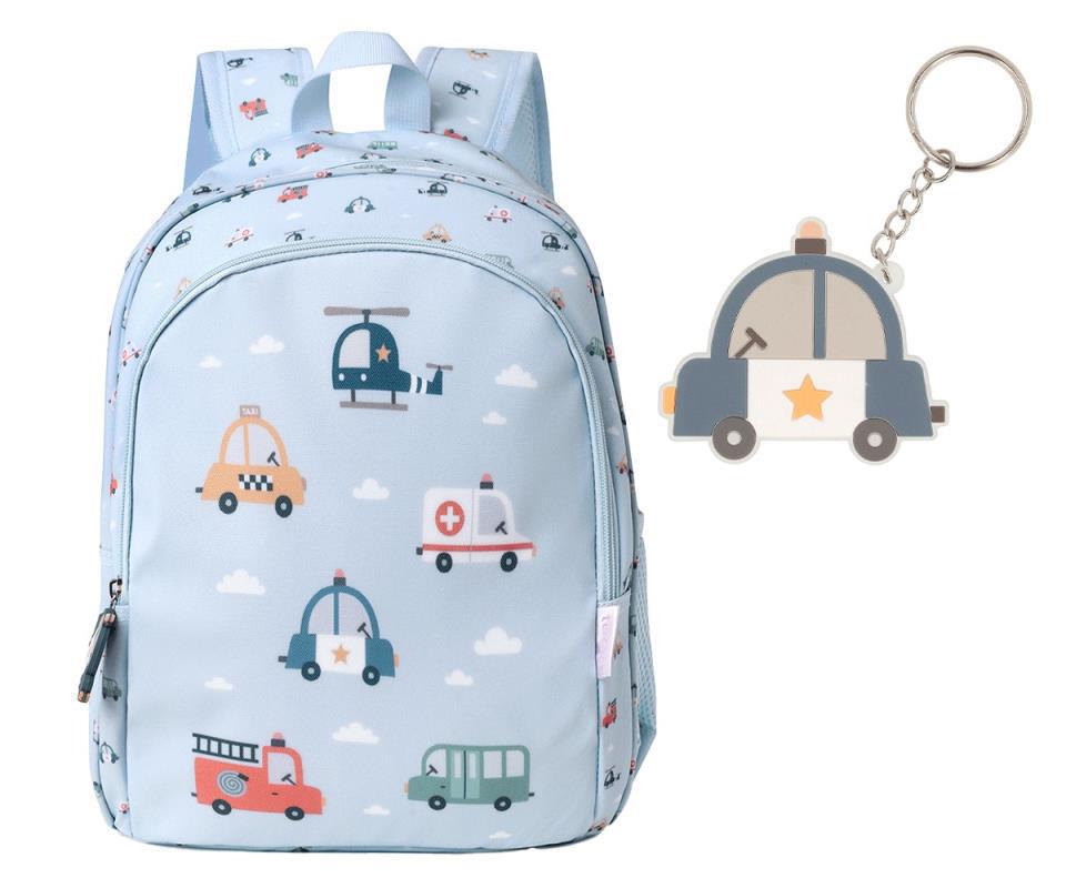 MOCHILA MEDIANA CITY CARS LLAVERO