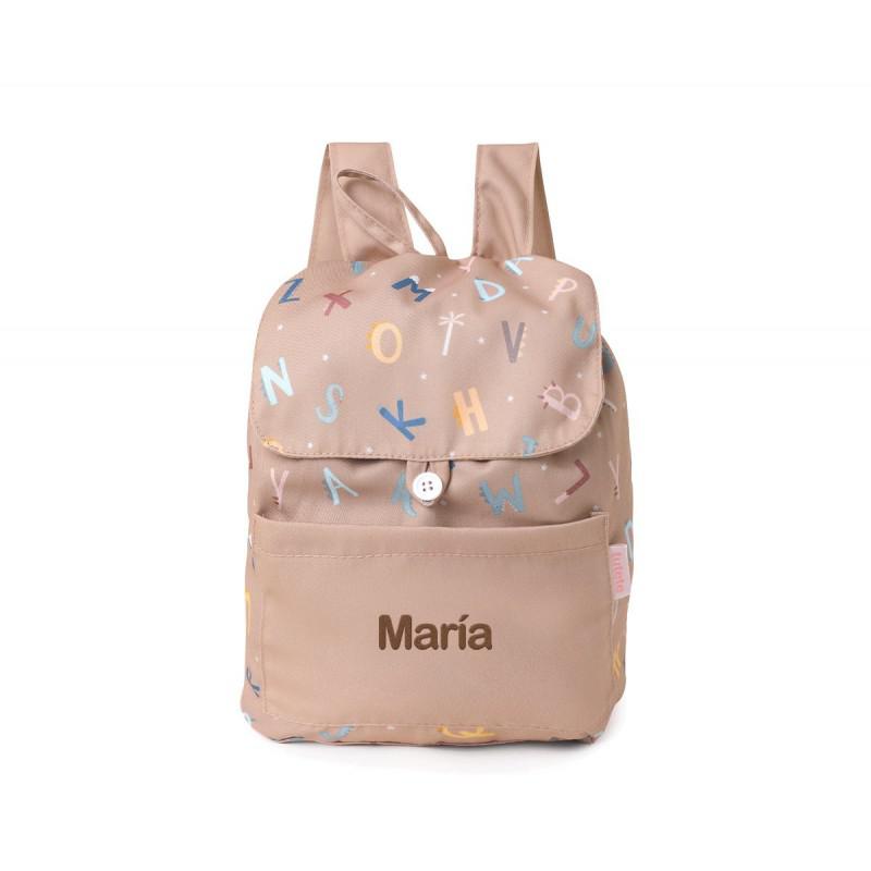 MOCHILA PEQUEÑA TELA FUNNY LETTERS