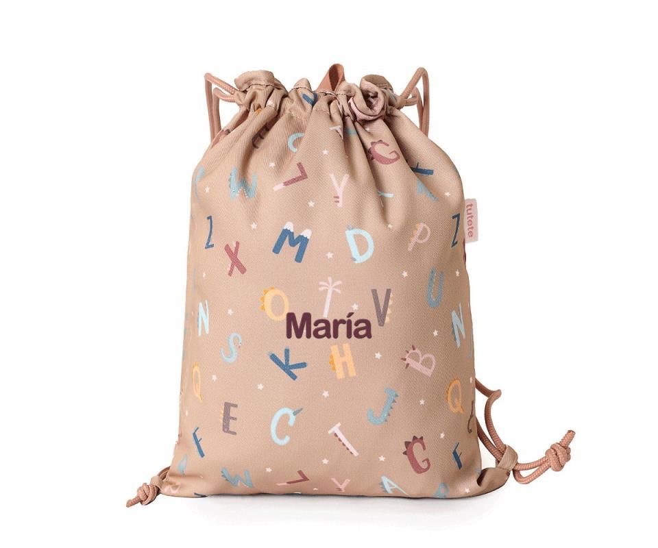 MOCHILA SACO TELA FUNNY LETTERS