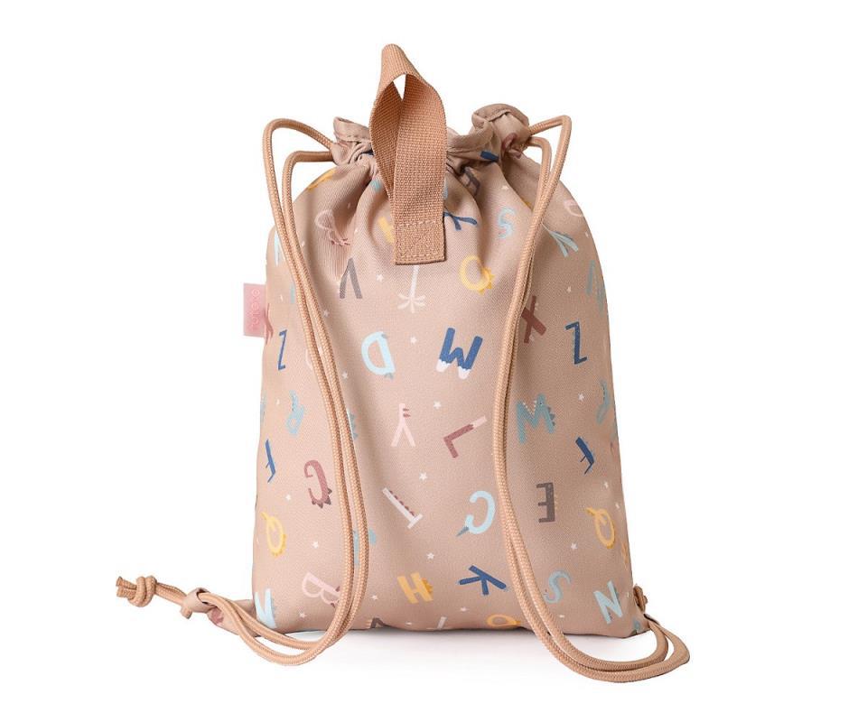 MOCHILA SACO TELA FUNNY LETTERS