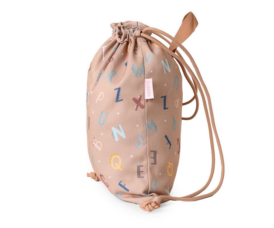 MOCHILA SACO TELA FUNNY LETTERS