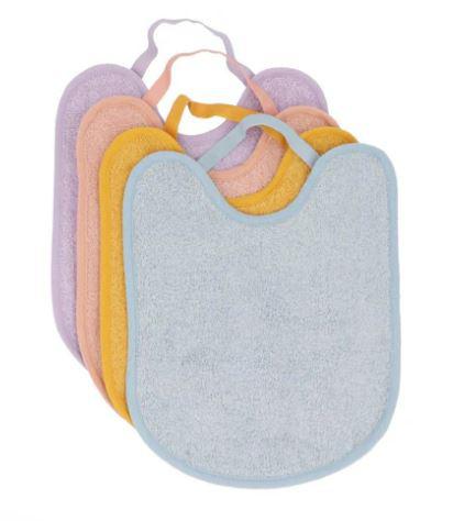PACK 4 BABEROS RIZO BLUE/MUSTARD/ROSA/MALVA