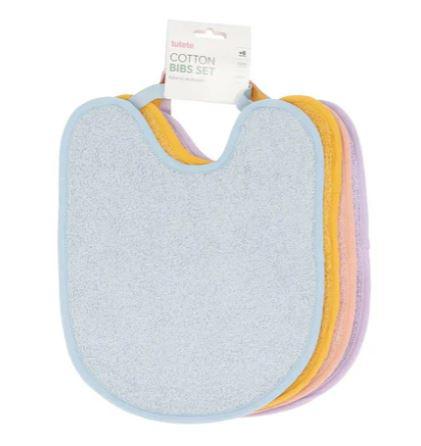 PACK 4 BABEROS RIZO BLUE/MUSTARD/ROSA/MALVA