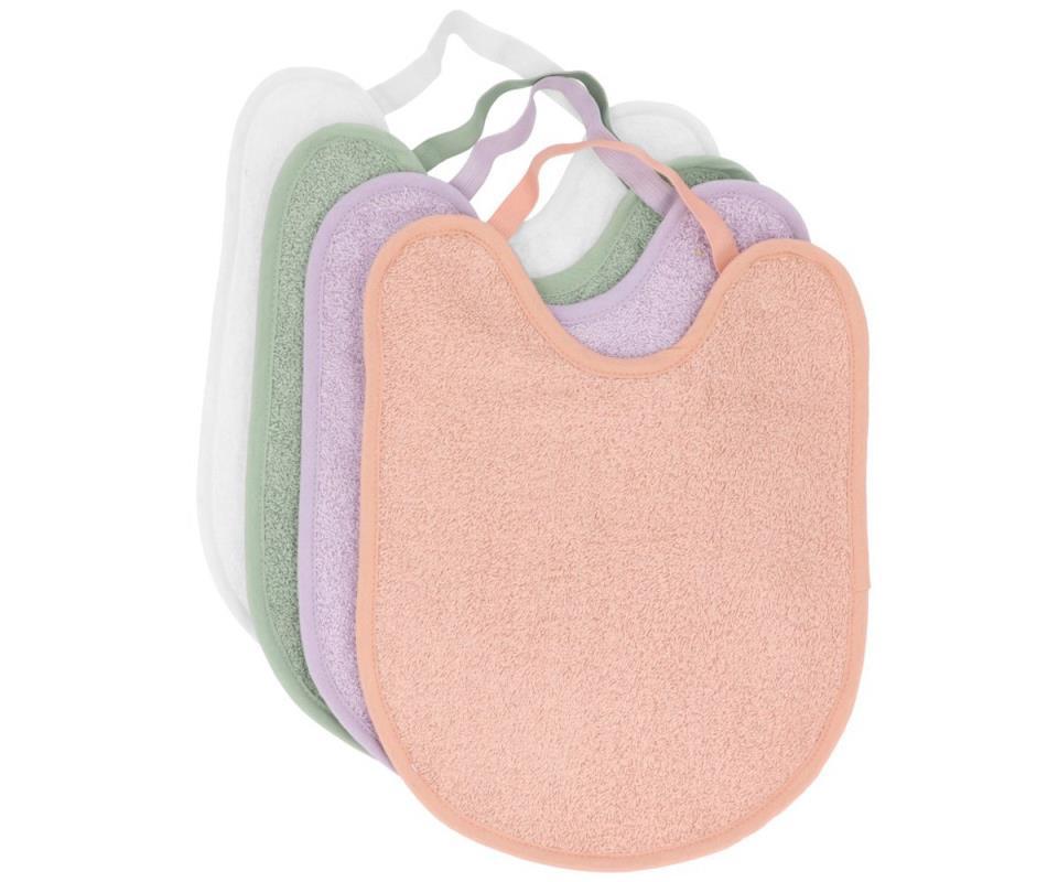 PACK 4 BABEROS RIZO ROSA/MALVA/SAGE/IVORY
