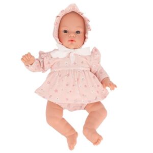 MUÑECA HELENA CON VESTIDO Y GORRITO PINK FLOWERS