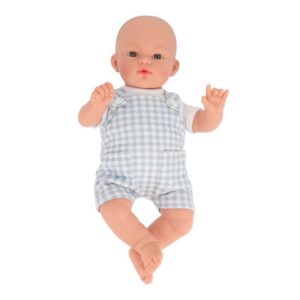 MUÑECO MATEO CON PETO VICHY AZUL