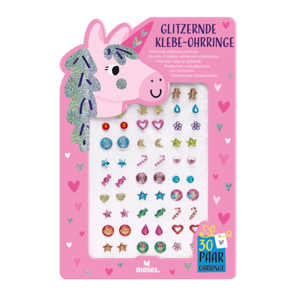 PENDIENTES ADHESIVOS CON PURPURINA NAVIDAD