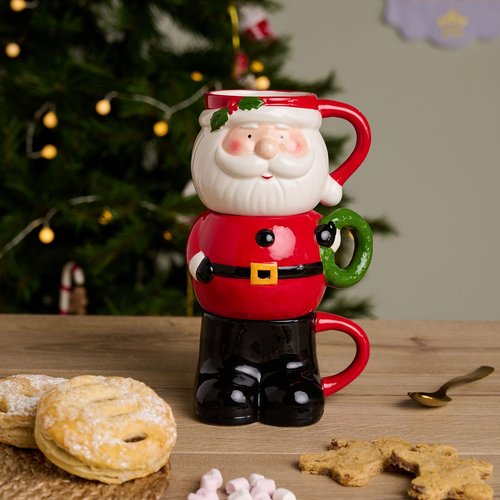 SET 3 TAZAS APILABLES PAPA NOEL