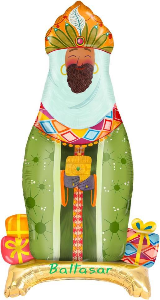 GLOBO CON BASE FOIL REY MAGO  BALTASAR SIN HELIO