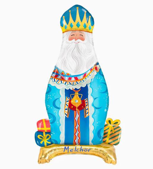 GLOBO CON BASE FOIL REY MAGO MELCHOR -NOCHE DE REY