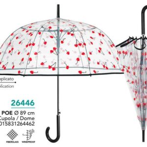 PARAGUAS ADULTO TRANSPARENTE CEREZAS