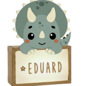 LAMPARA PEQUEÑA DE DINOSAURIO TRICERATOPS CON KIT 