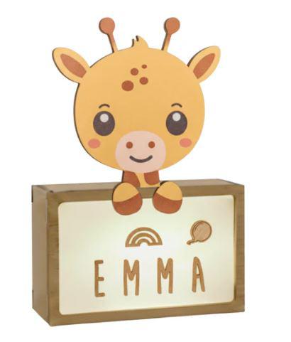 LAMPARA PEQUEÑA JIRAFA CON KIT DE LETRAS