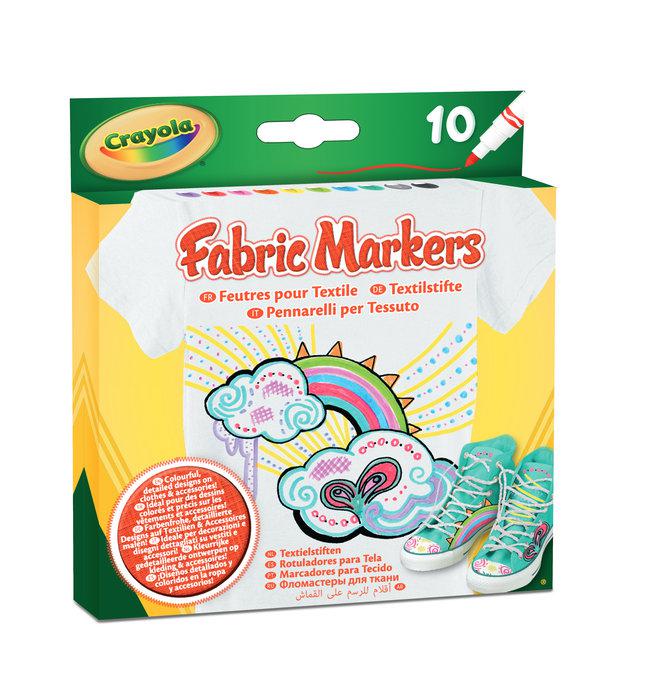 ROTULADORES CRAYOLA TEXTIL 10 COLORES