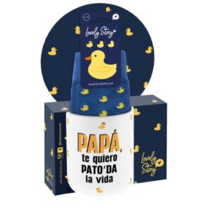 PACK TAZA Y CALCETINES- PAPA TE QUIERO PATO LA VID