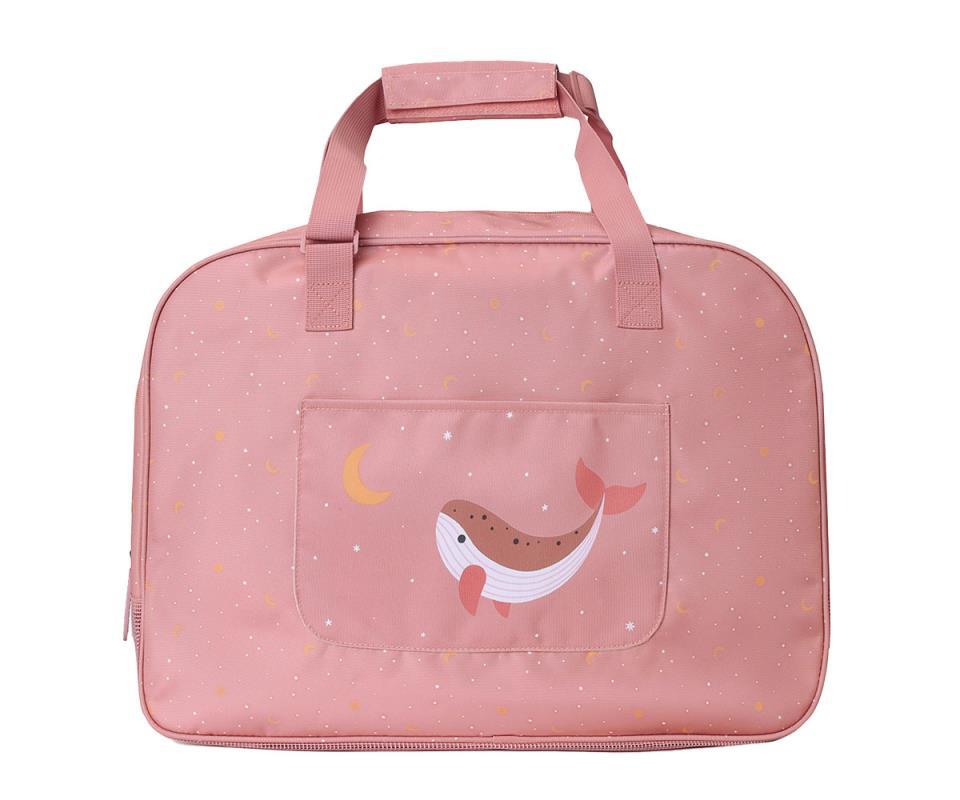 BOLSO DE PLAYA CON REJILLA WHALE PINK