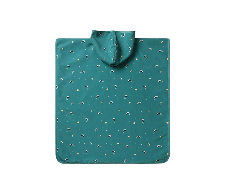 PONCHO DE PLAYA WHALE TEAL