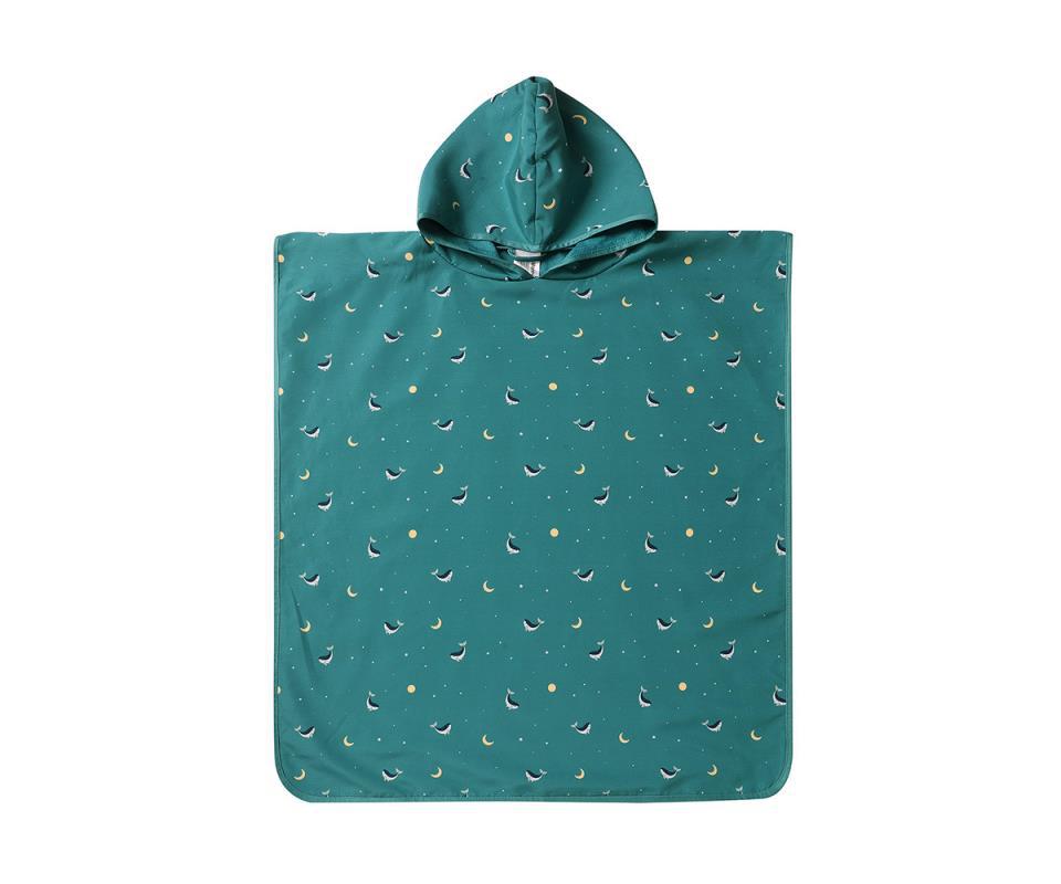 PONCHO DE PLAYA WHALE TEAL